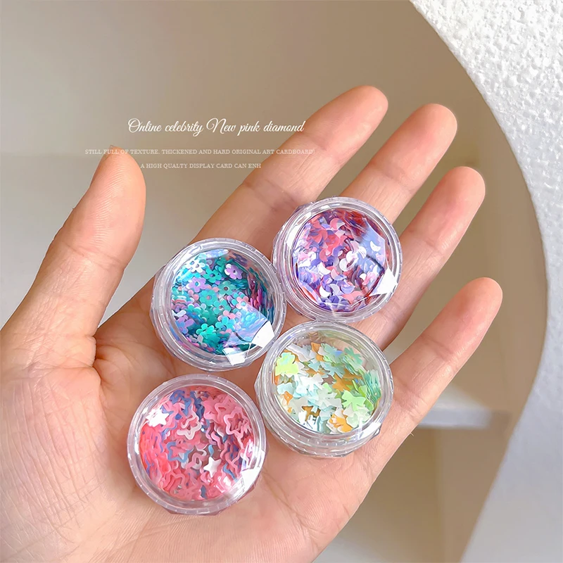 Mixed Candy Color Foil Flakes Nail Sequins, Nail Art Decoração, Manicure Dicas Encantos, DIY Acessórios para Mulheres e Meninas, 1Jar