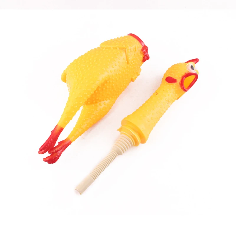 Pet Sound Toy Scream Chicken Squeezing Chewing Durable and Fun Rubber Ventilation Chicken Cat Dog Entertainment Toy