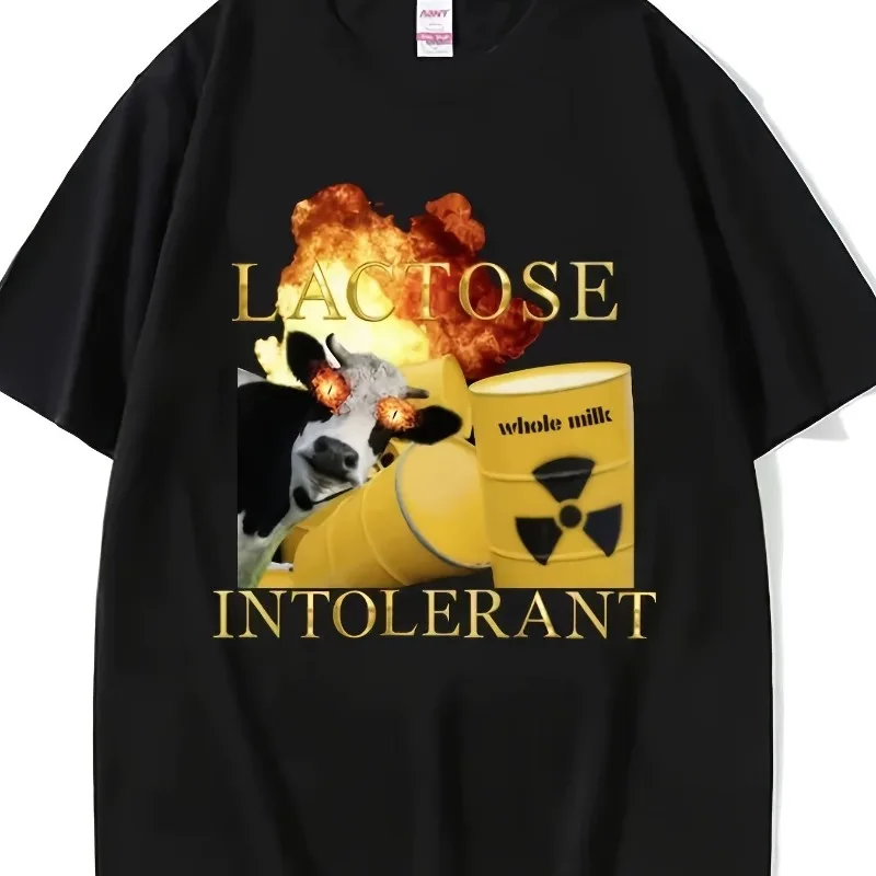 Lustige Muster, lustige Ausdrücke für Laktoseintoleranz, hochwertige neue Sommerprodukte, modische T-Shirts für Männer und Frauen