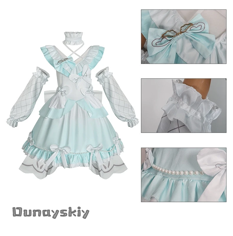 Anime PJSK disfraces de sirvienta Sexy MIKUUU azul dulce gato chica falda Lolita Halloween juego de rol disfraz camarera trajes de sirvienta