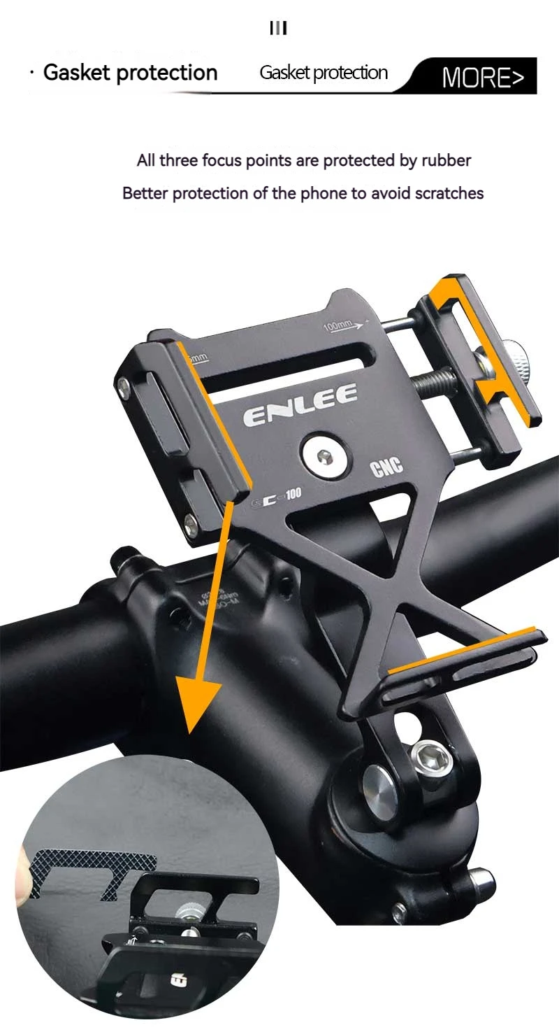 Enlee Motorrad Handy halter für alle Telefon Universal Fahrrad Lenker halter Fahrrad Radfahren Aluminium legierung Ständer – Detail 11