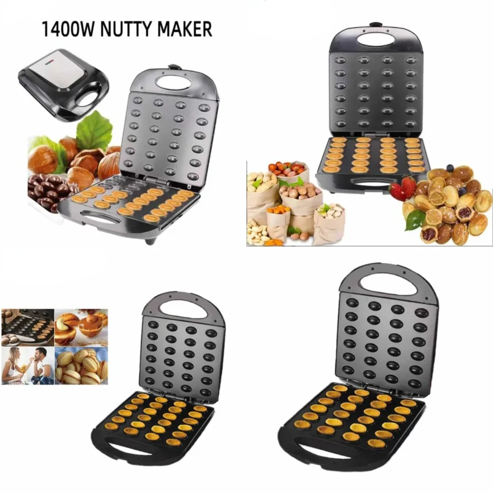 

Automatic 24-Grid Nut Waffle Bread Maker in Walnut Kitchen Oven for Sandwich and Donut Baking, Perfect for Breakfast Machine