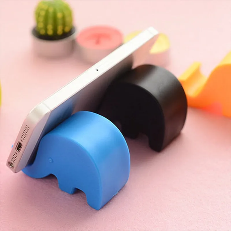 Lovely Elephant Desk Mounts Plastic Stand Holder For Cell Phone Tablet