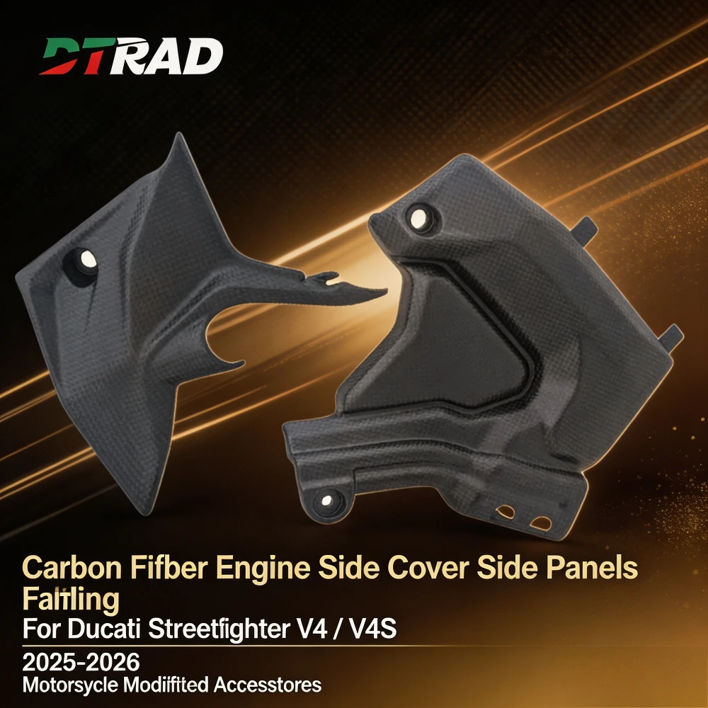 For Ducati Streetfighter V4 V4S 2025 2026 Carbon Fiber Engine Side Cover Side Panels Fairing Motorcycle Modified Accessories