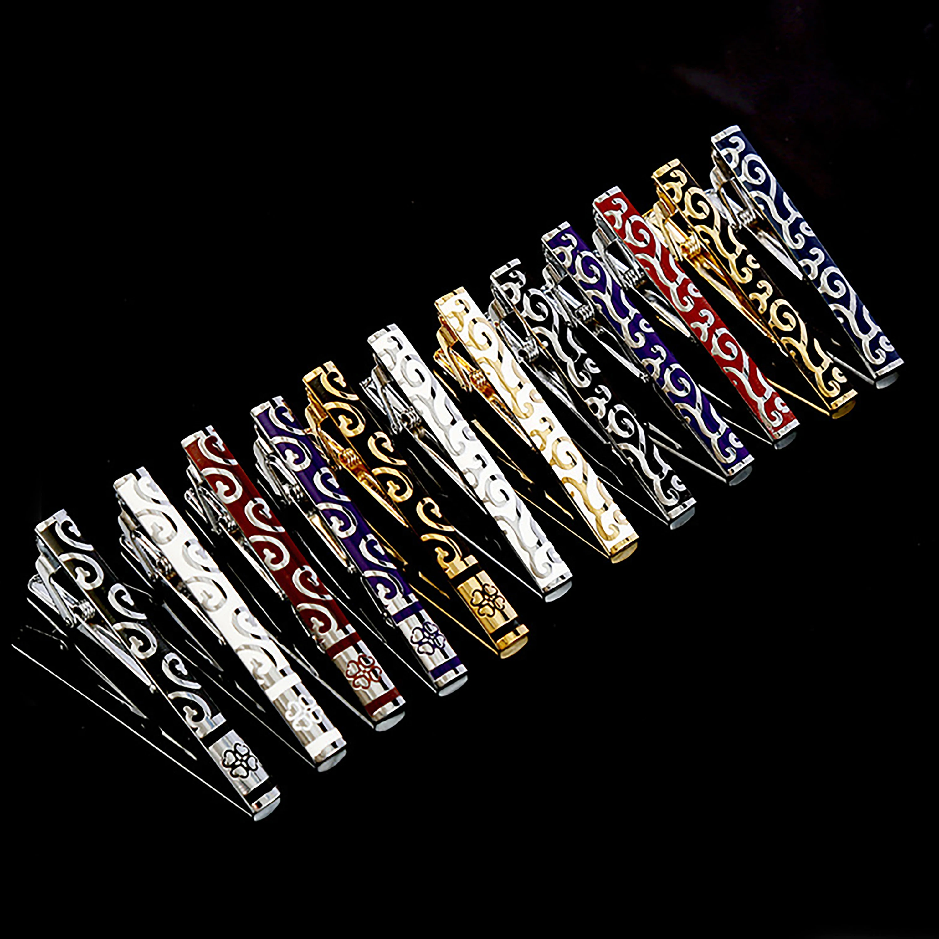 Fashion Enamel Men\'s Tie Clip Formal Business Suit Tie Accessories Cloud Pattern Metal Tieclips Wedding Gift