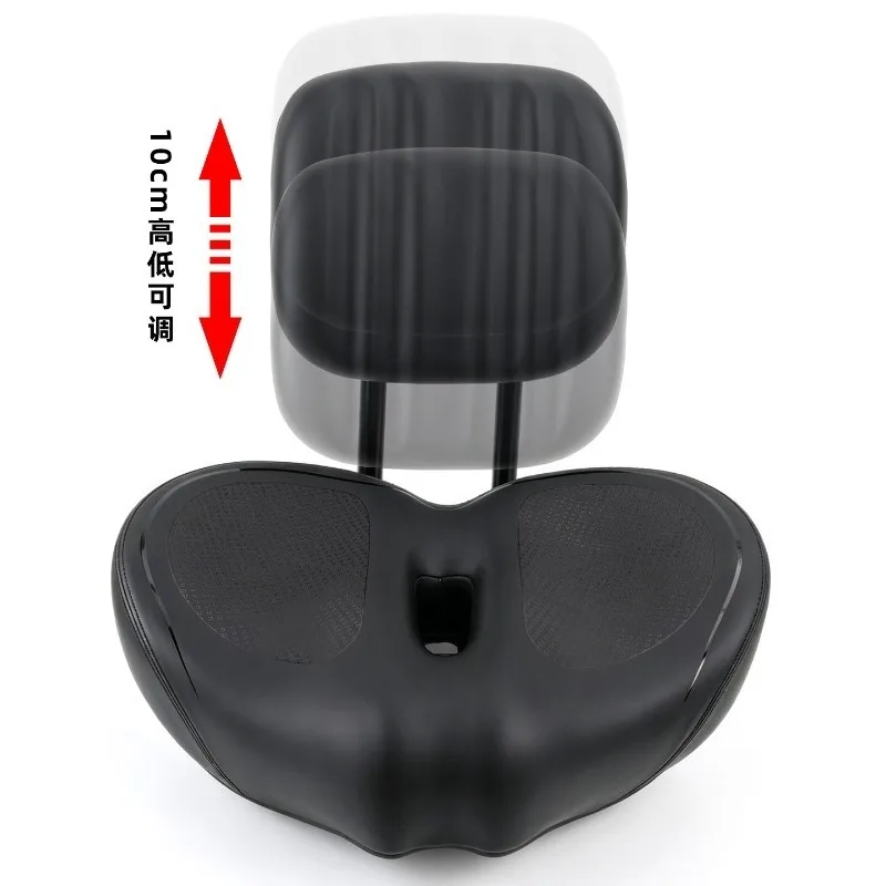 Breathable 3 Wheel Bike Seat Cushion with Backrest Scooter Seat Cover Wider Padded Electric Bicycle Seat Mat Comfort Support