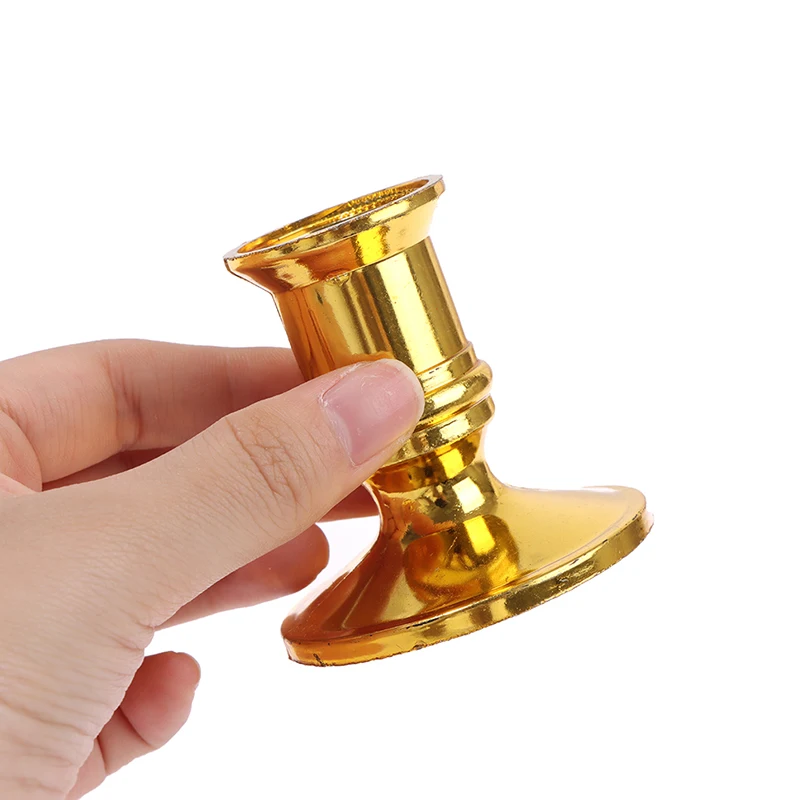 2Pcs/set Gold or Silver Pillar Candle Base Taper Holder Candlestick Christmas Party Decoration