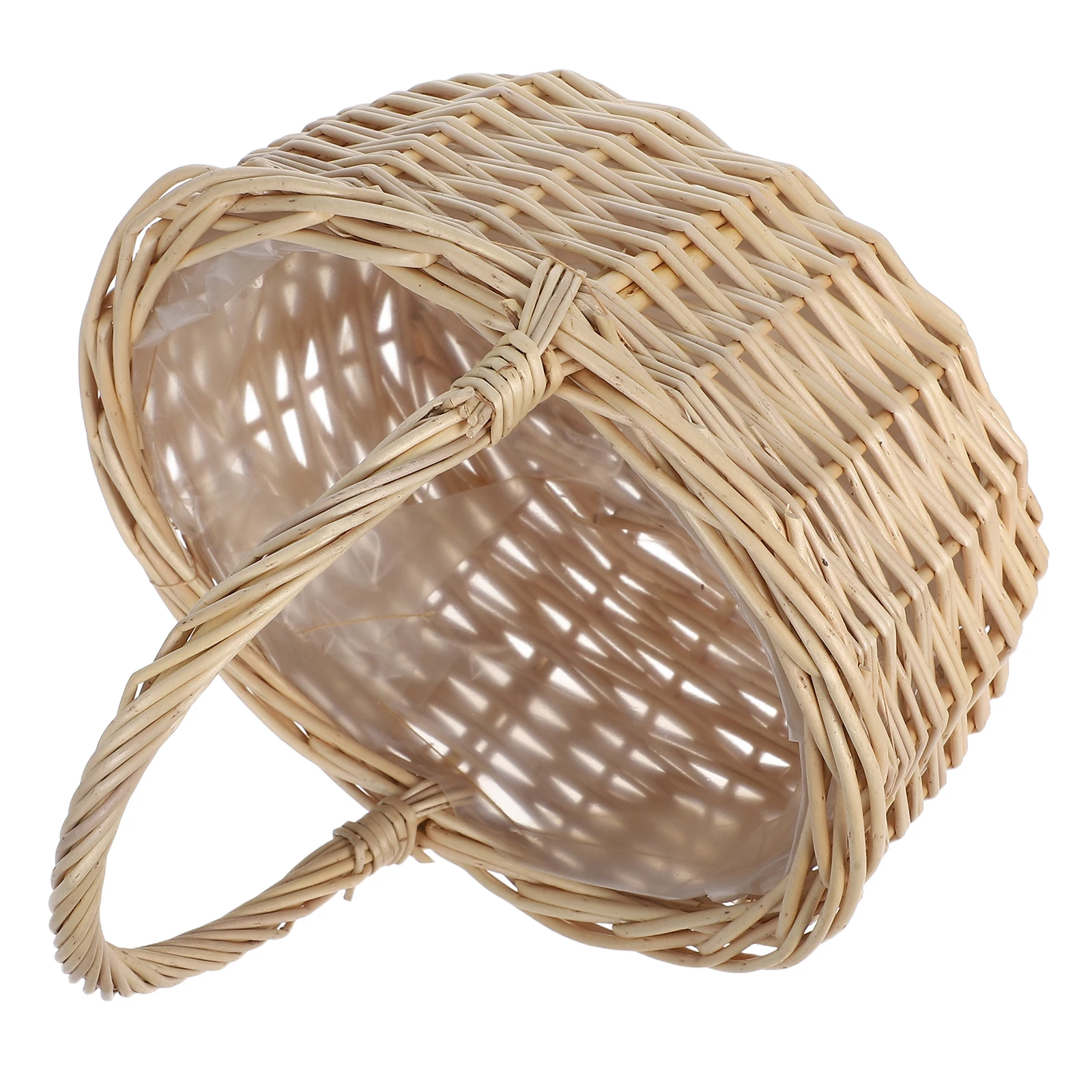 

Rustic Handwoven Woven Storage Basket Portable Fruit Flower Gift Basket For Home Decor Picnic Garden Party Use