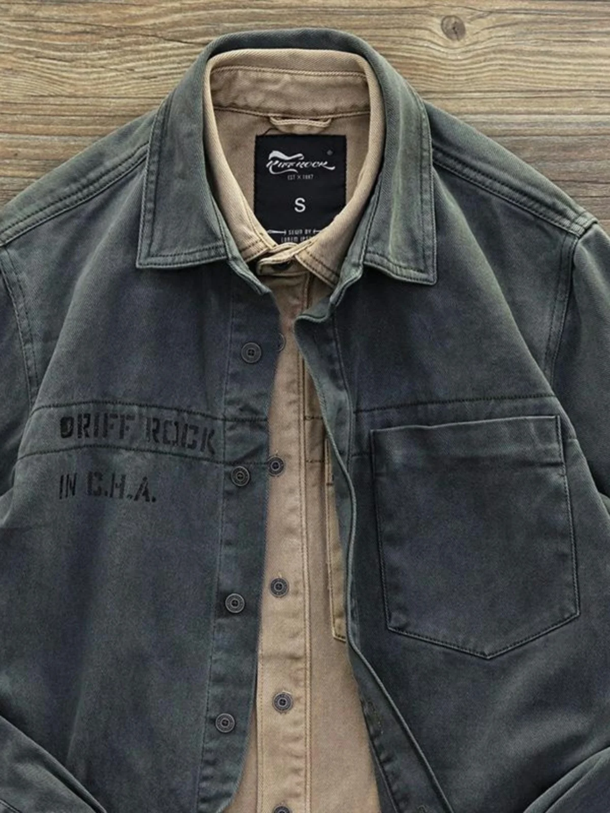 

Spring Autumn Cotton Long Sve Men's Casual irt Pure Color Workwear Floing Faionable Urban Sle Loose Fit Button Detail
