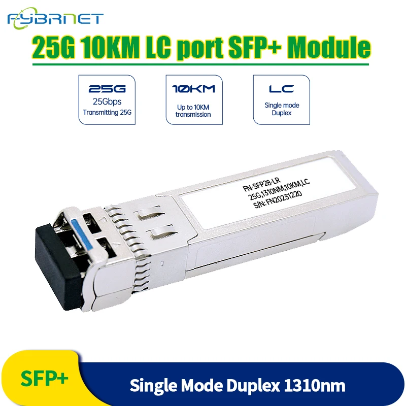 

25G SFP28 LR Optic Module Single Mode duplex 1310nm 10km LC connector Fiber Module 10km Compatible with H3C/Mikrotik