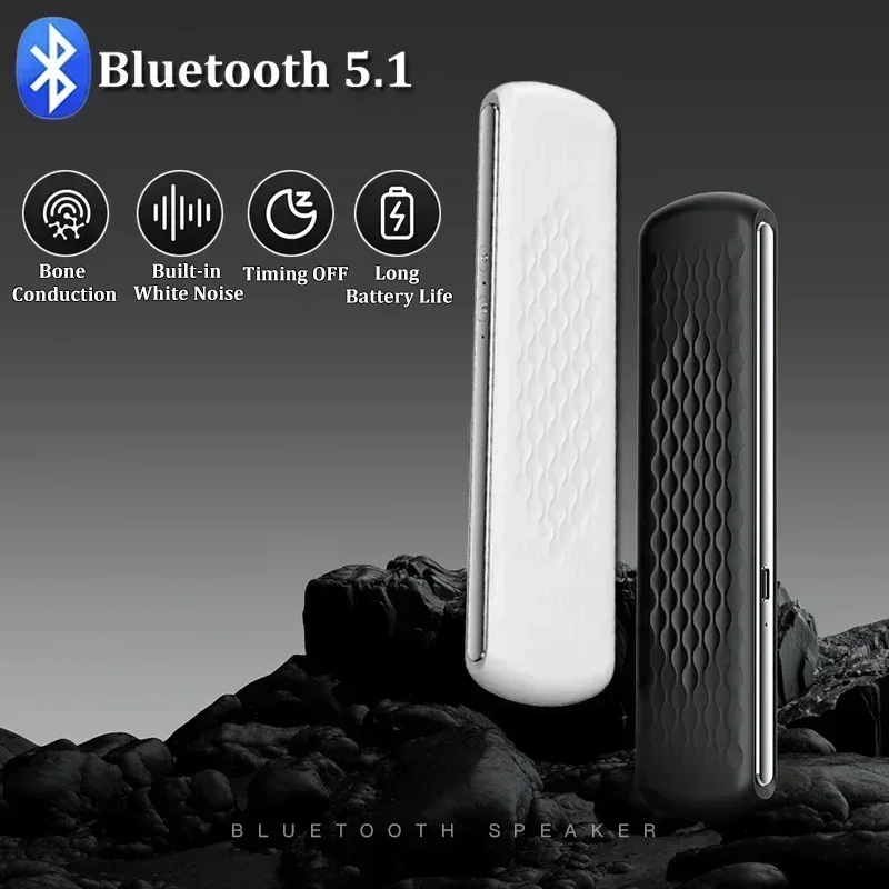 

Noise Improve Sleep Bone Conduction Wireless Stereo Soundbar Under Pillow Music Box Built-in Pocket Bluetooth Speaker White