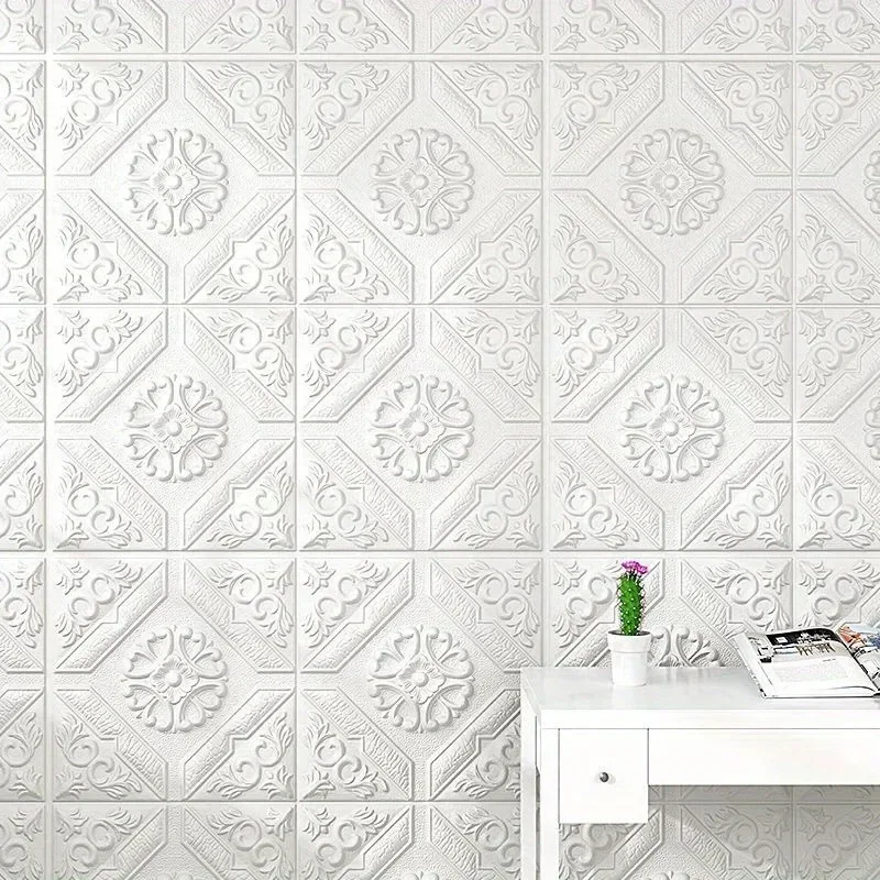 5-10pcs 35*35cm Ceiling Roof Wallpaper renovation Self-adhesive Bedroom 3D Waterproof Background Wall Wallpaper Home Decoration