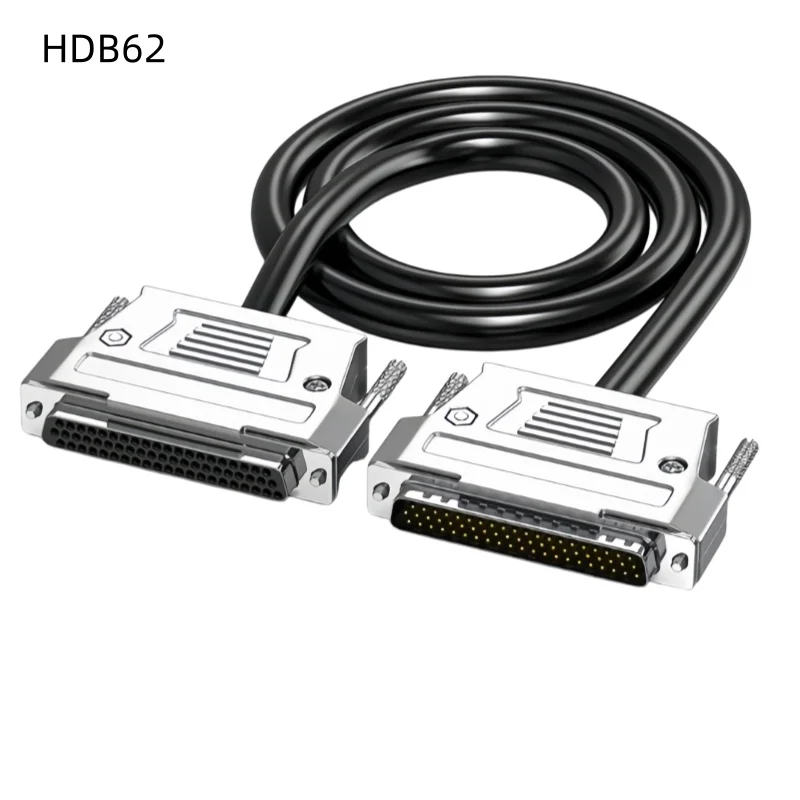 Industrial DB62 connecting wire HDB62 metal double shielded wire 62-pin male-female extended twisted pair