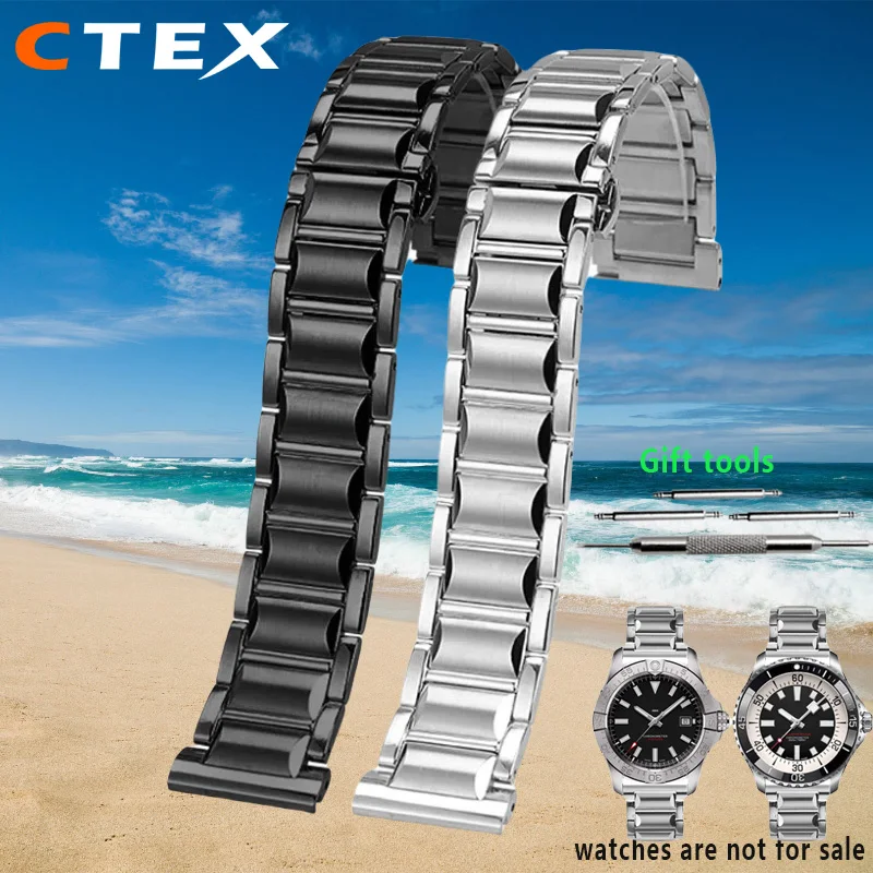 Pulseira para relógio de aço inoxidável Breitling com Avengers Night Mission B01 série de cronometragem tira de aço para homens 22mm Pulseira