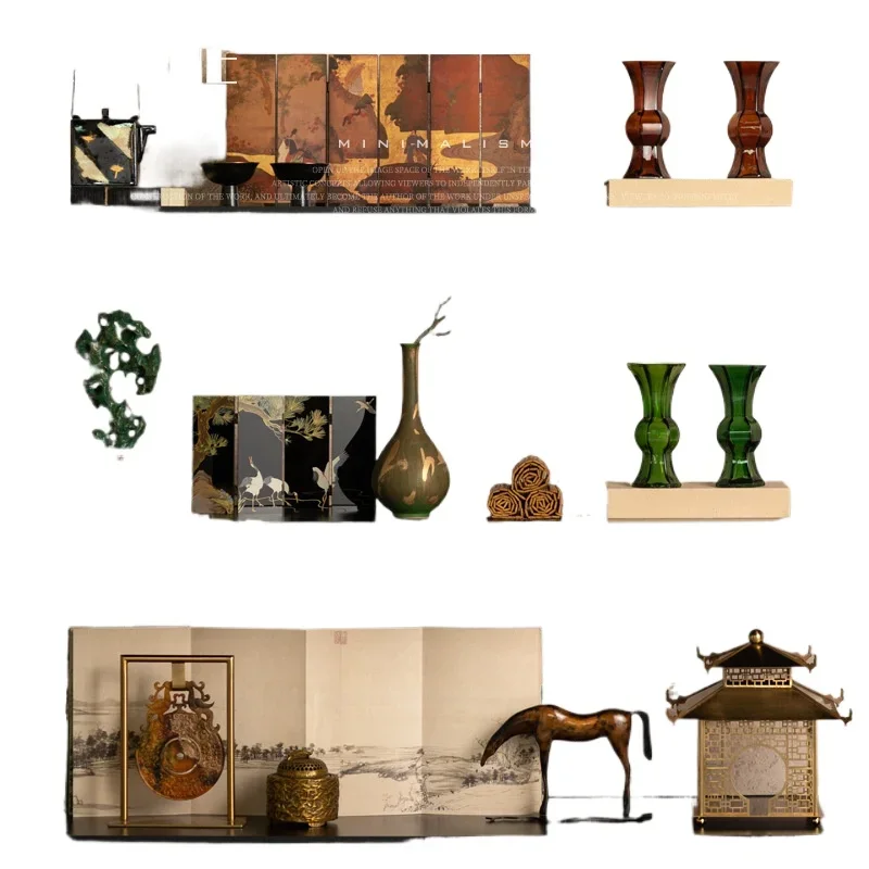 Song Dynasty aesthetic high-end office soft decoration, model room tea room new Chinese Zen ornaments