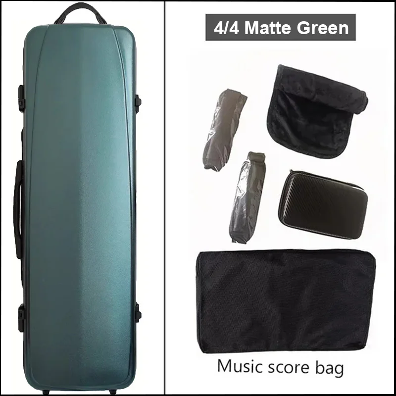 4/4 Square Violin Case lightweight Carbon fiber Box Waterproof Violin square Case Violin Box With hygrometer