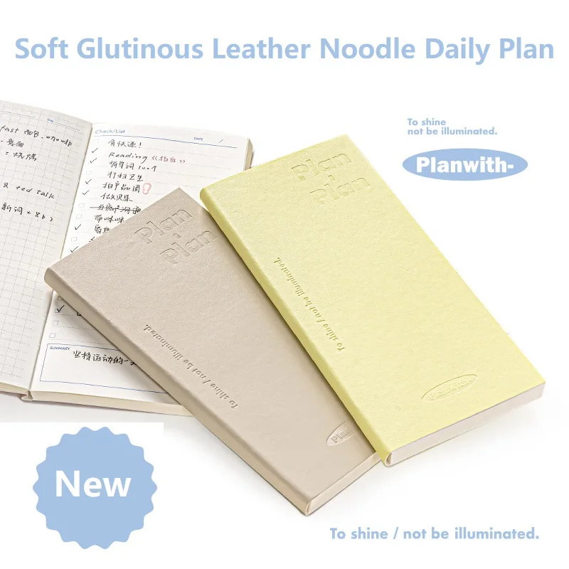 Planwith Kawaii โน้ตบุ๊ค Daily Planner แบบพกพา PU Soft Cover Agenda เวลาทํางาน Plan ตาราง Self Filled วันที่การเรียนรู้