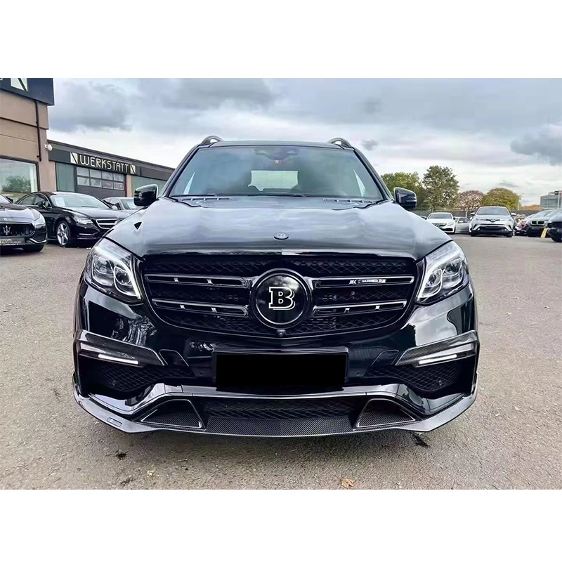 

Комплект обвеса из карбона для Mercedes-Benz GLS W166: передний и задний сплиттеры, накладки на колесные арки, спойлер