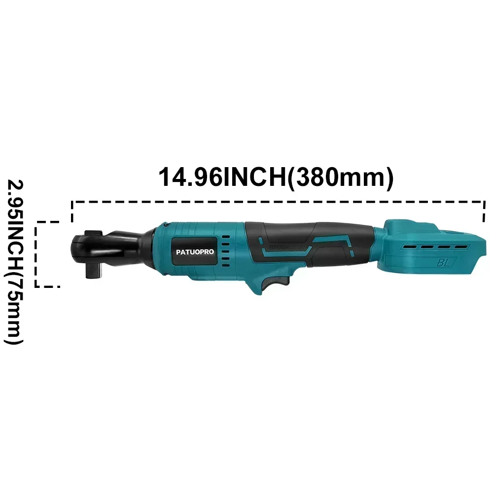 100N.m Chiave a cricchetto elettrica senza spazzole Chiave a batteria Rimozione vite dado Strumento di riparazione auto per batteria Makita 18V (senza batteria)