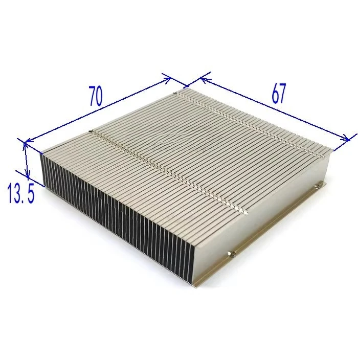 

Suitable for Nickel-plated All-aluminum Fins with A Thickness of 13.5mm, Aluminum Heat Sinks, Heat Pipe Fins 67 * 70 * 13.5mm