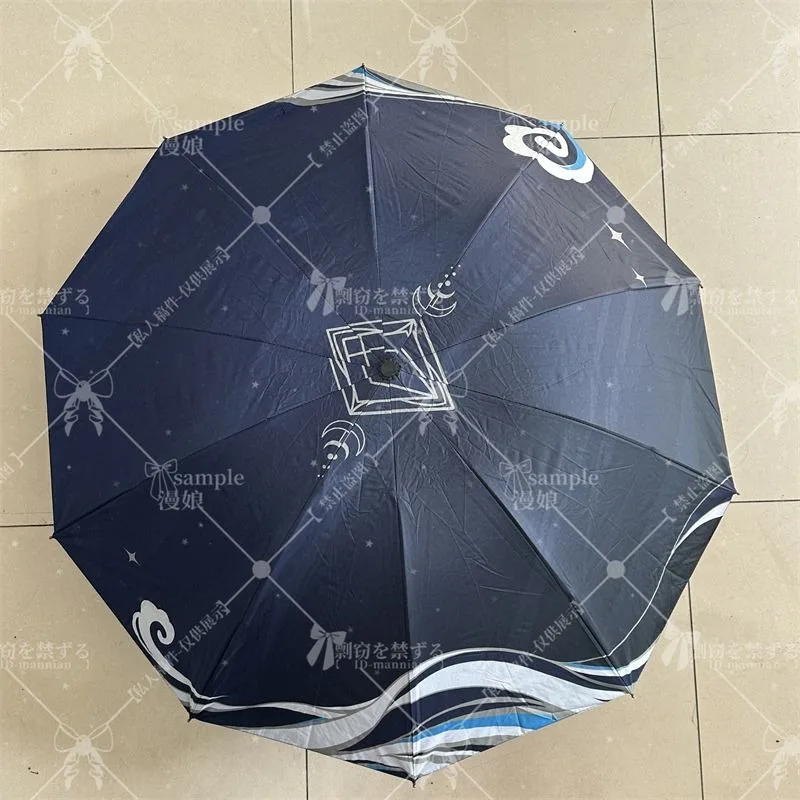 الأزرق الداكن الحب والمساحة العميقة أنيمي شعبية تأثيري، يندبروف المضادة للأشعة فوق البنفسجية، 10 الأضلاع التلقائي المطر المدمجة مظلة للمرأة فتاة