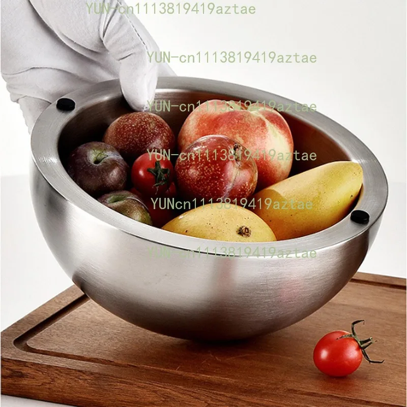 Chilled Serving Bowl Double walled stainless steel thick insulated  dip cooling  large capacity salad for Sauces