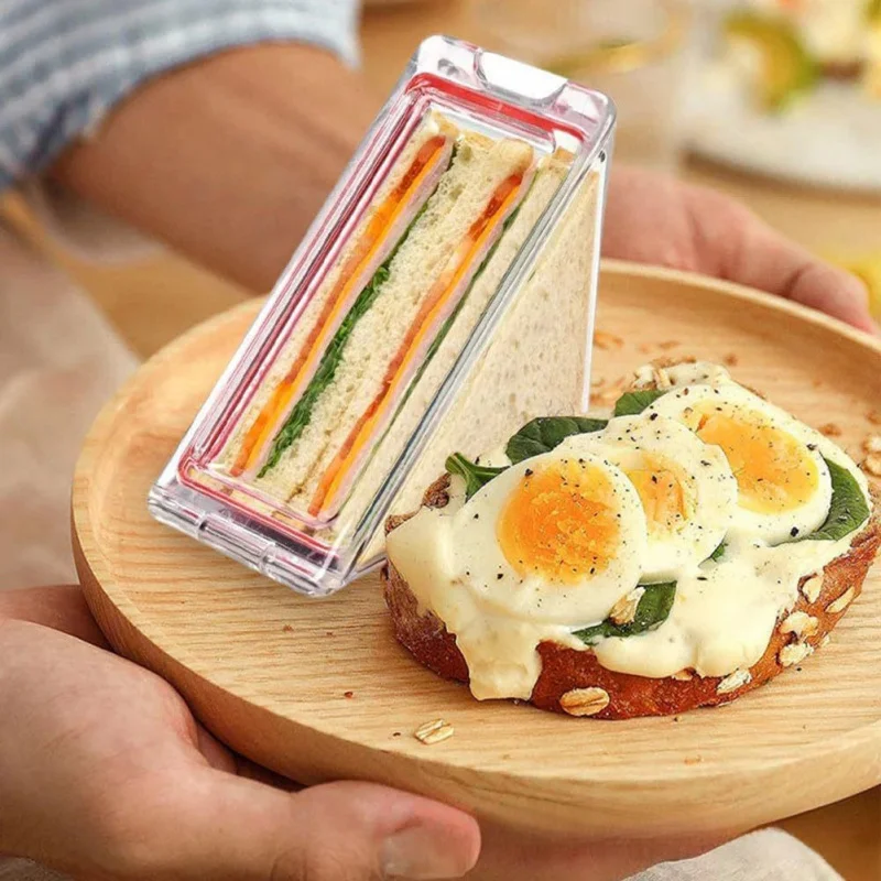 

2PCS Triangle Sandwich ContainerTriangular sandwich container, washable sandwich box