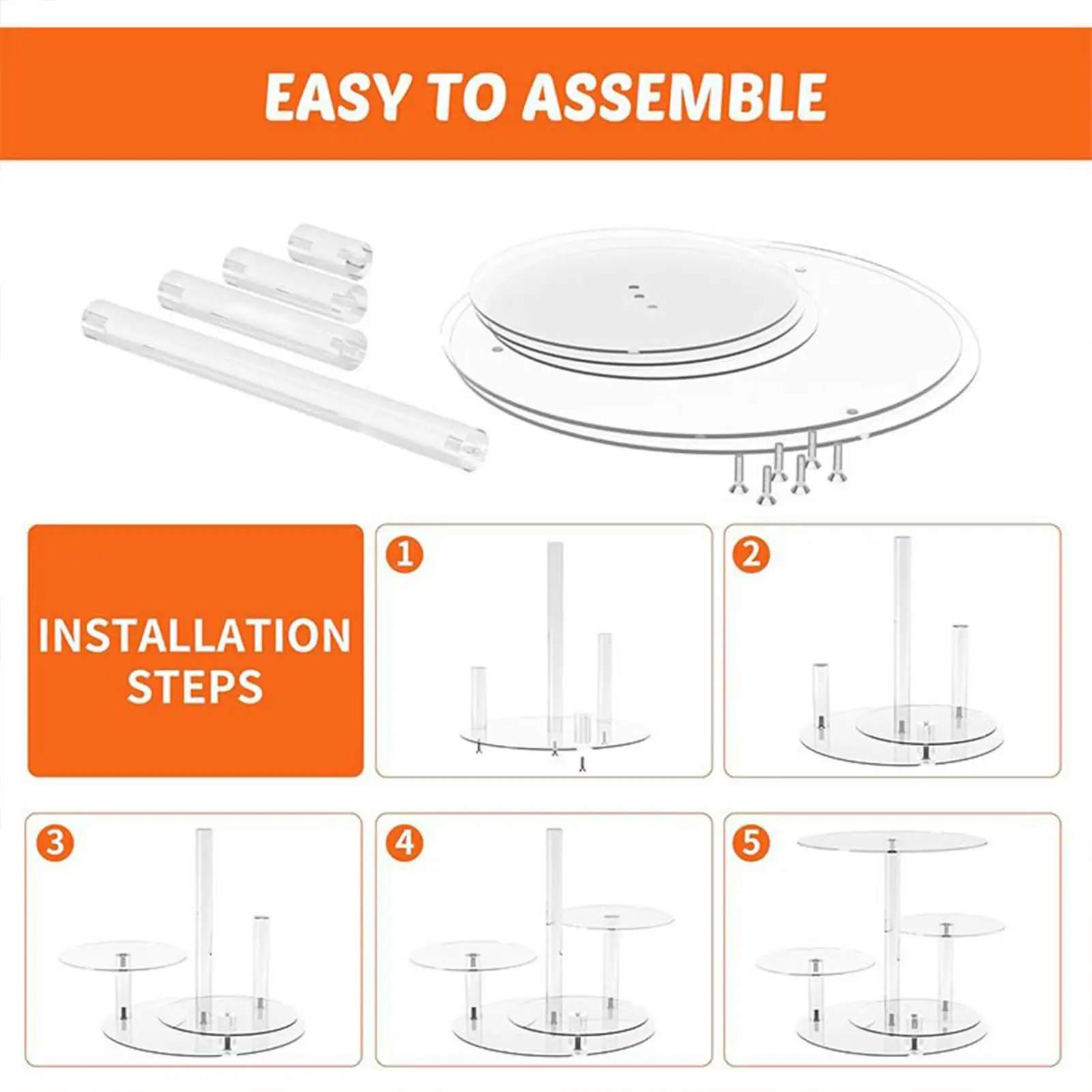 

Cupcake Holder Stand Acrylic 4-Tier Display Modern Decor Cupcake Stands For Dessert Table For Cookie Snack Food Pastry Candy