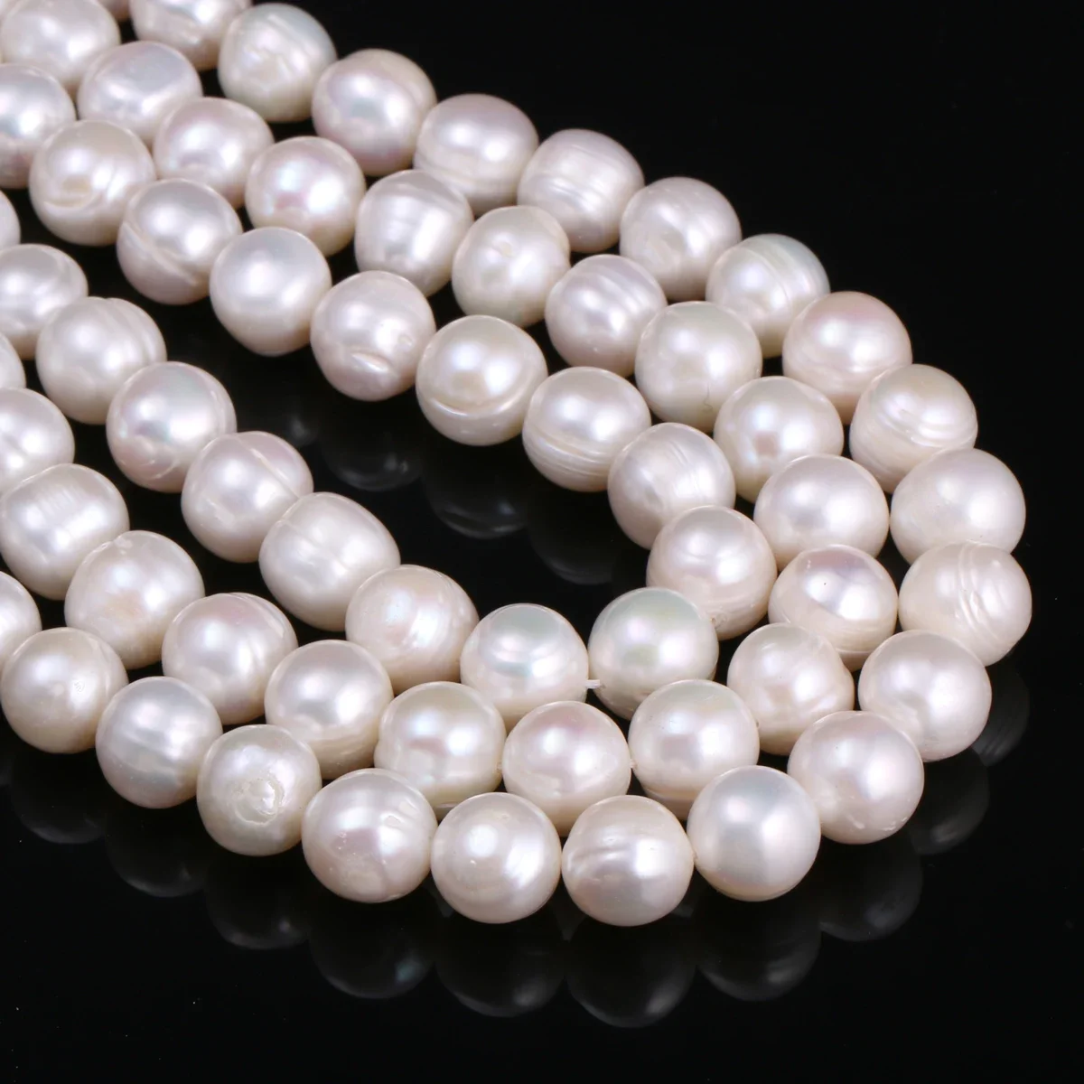 

Natural Freshwater Pearls Cultured Pearls loose isolation Beads Round 100% for Jewelry Making Necklace Bracelet 13 Inches11-12mm