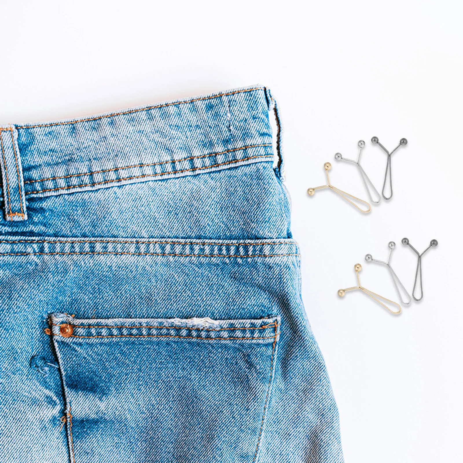 

12Pcs Invisible Waist Cincher Clips Adjustable Waistband Tighteners Pant Waist Size Adjusters Detachable Trouser Buckles Instant