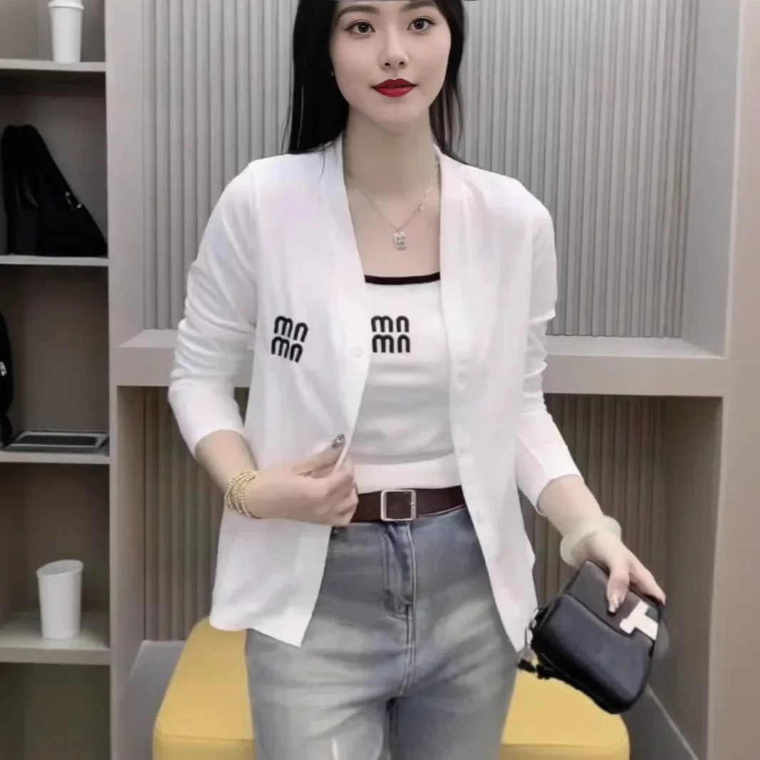 

Spring Summer New Vest + Cardigan Two-piece Set for Women Simple and Fashionable Temperament Foreign Casual and Thin Top