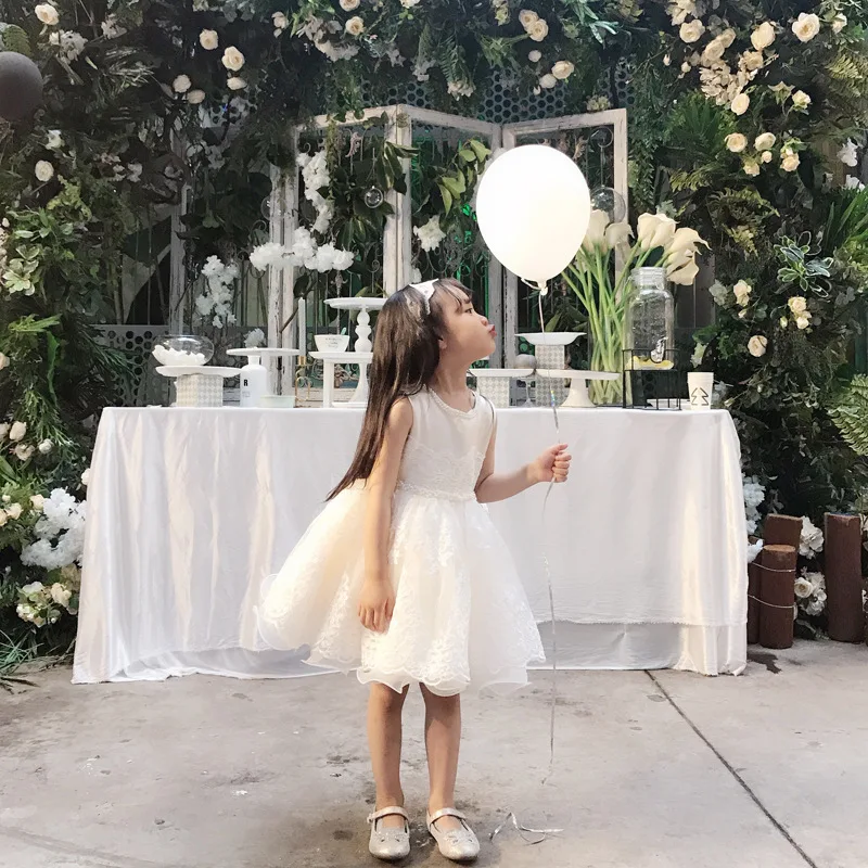 High-End Girls Princess Dress Puffy Gauze Baby One-Year-Old Flower Girl Dress Children's Host Performance Dress Birthday Fashion