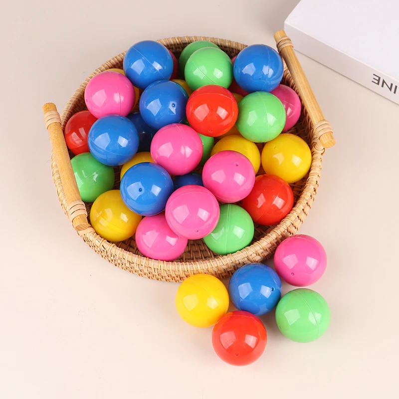 Boules de loterie en plastique de couleurs mélangées de 4cm, 50 pièces, boules de dessin de tombola, balles de jeu creuses ouvrantes, balles d'activité de Table, jouets