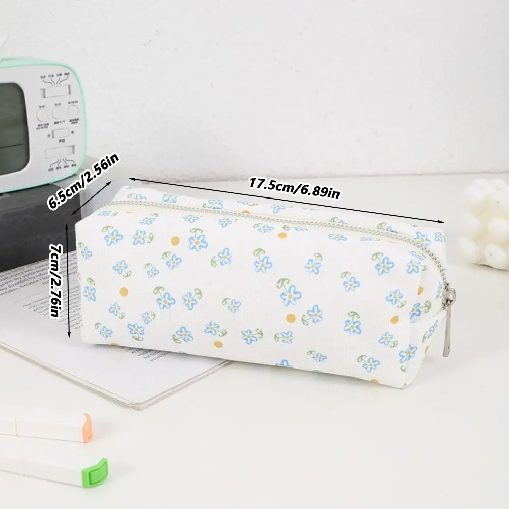 INS Floral Print Pen Bag Large Capacity Multifunctional Pencil Case Stationery Organizer School Office