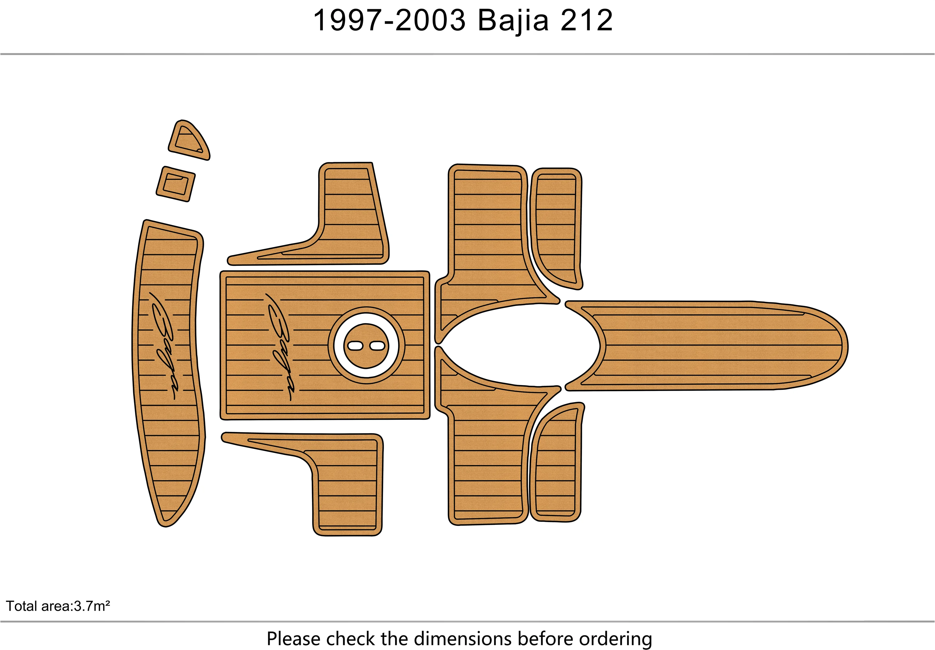 

1997-2003 baja 212 Cockpit bow swim platform 1/4" 6mm EVA fAUX carpet Water Ski Yacht Fishing Boat Non-slip mat floor