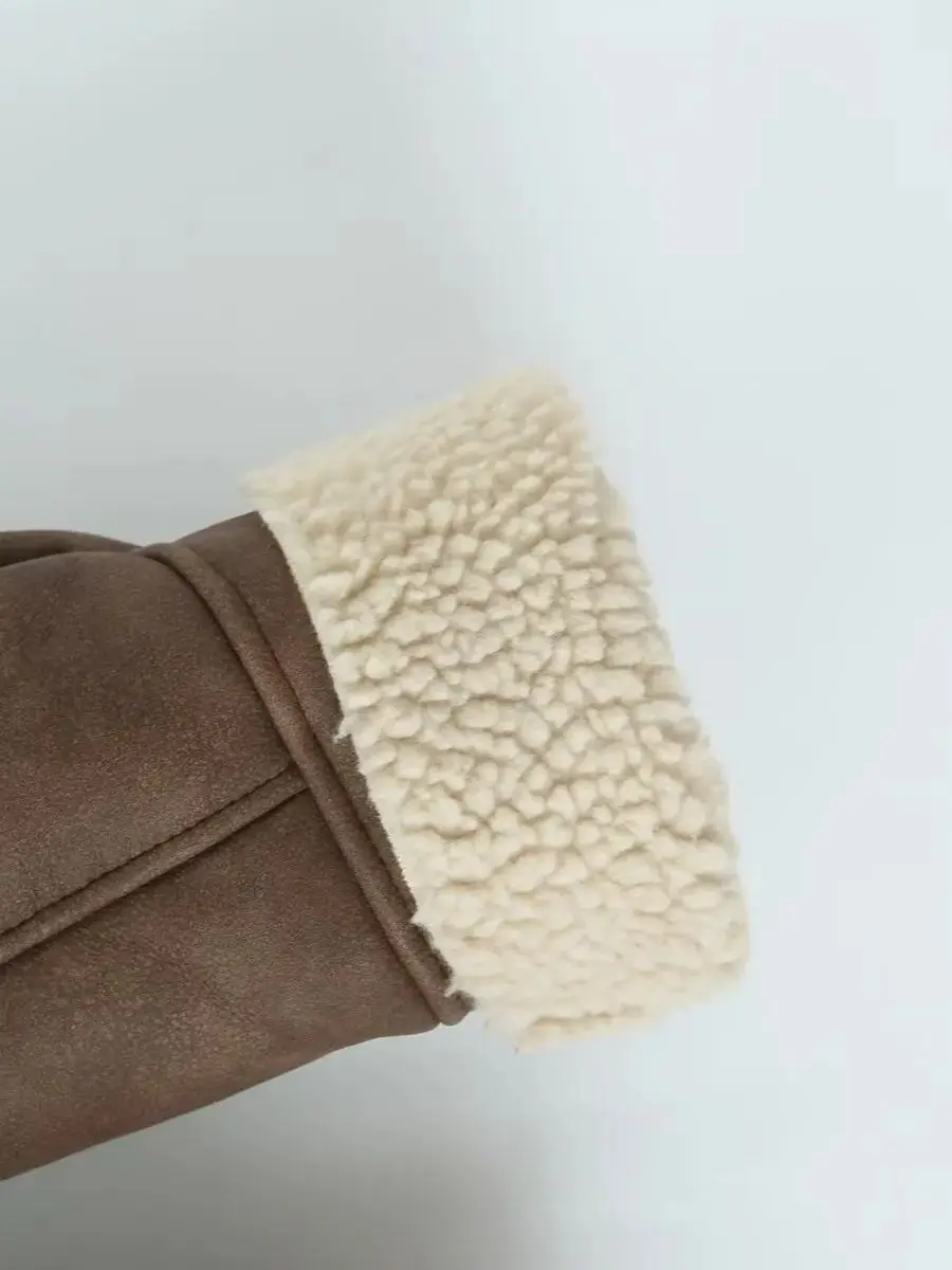 เสื้อแจ็คเก็ตหนังผู้หญิง พร้อมเข็มขัด เสื้อโค้ทขนสัตว์ แฟชั่นสตรีทแวร์ เสื้อคลุมสีพื้น เสื้อแจ็คเก็ตผู้หญิงสุดหรู แจ็คเก็ตหนังสำหรับผู้หญิง