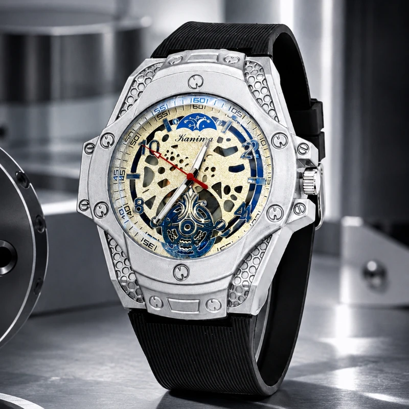 Top Brand Luxury Men Watches Fashion Retro Hollow Skeleton Dial Leather Strap Quartz Watches for Man Business Casual Male Clock