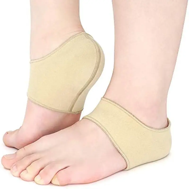 Fabric‑Covered Gel Heel Sleeves Moisturizing Heel Protector Pads Anti‑Crack Cushion Socks for Dry Cracked Heels Foot Care