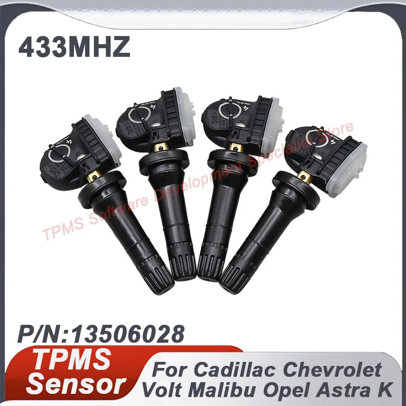 

4PCS 13506028 433MHZ TPMS Tire Pressure Sensor Opel Astra K Van Vauxhall Astra MK VII 13594222