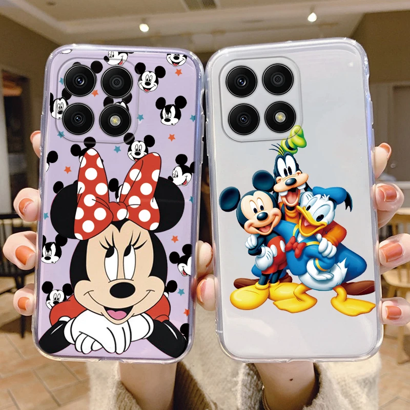 For Honor X8a 4G Phone Case Mickey Minnie Mouse Anime Soft Silicone Transparent Capa For Honor X 8a HonorX8A Protective Cover