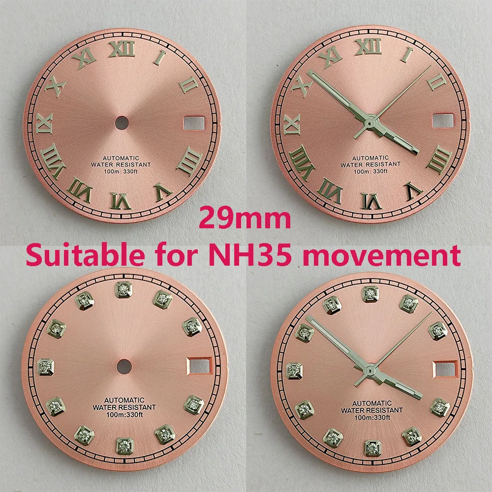29mm pink dial NH35/NH36 watch dial suitable for NH35/NH36 movements watch accessories repair tool