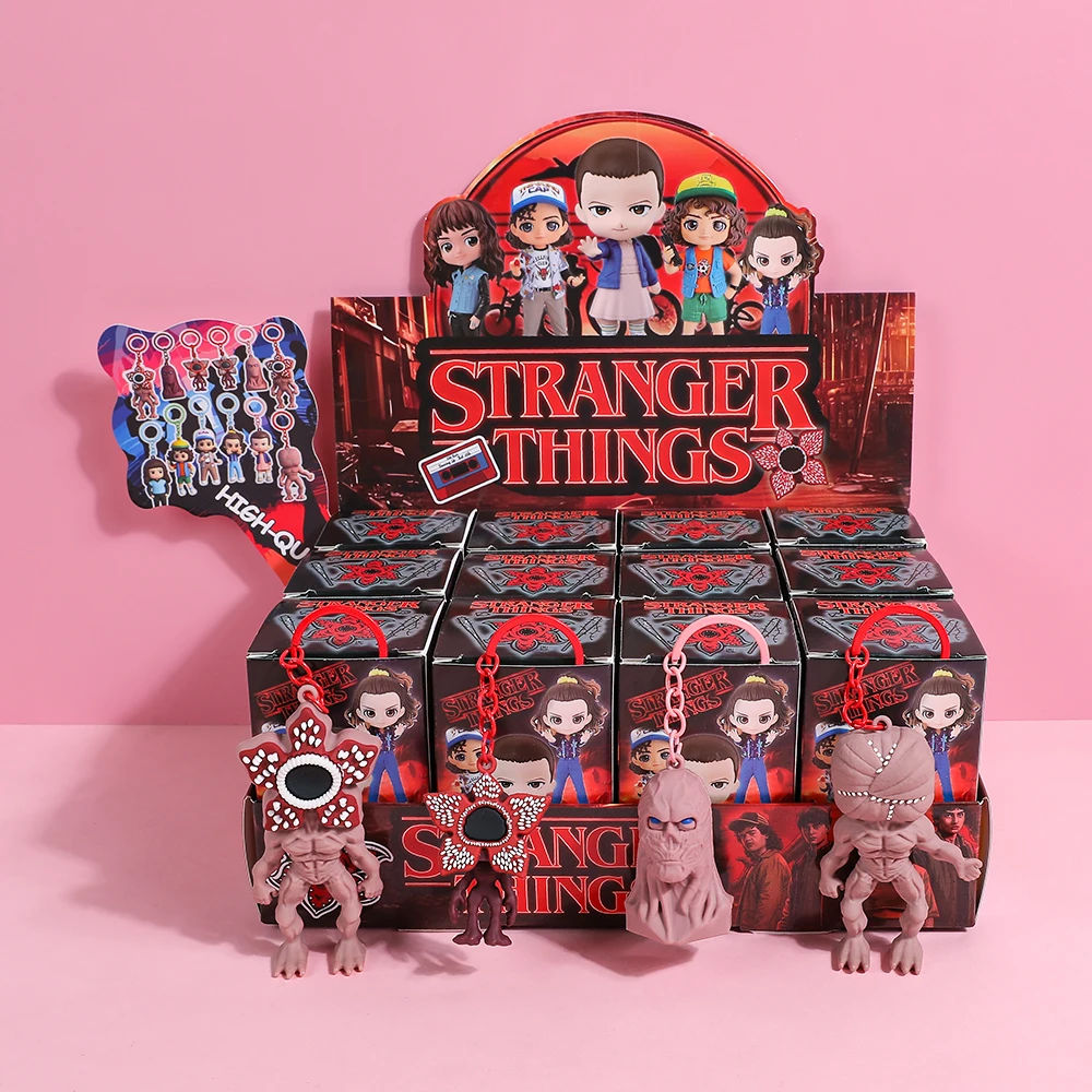 

Набор брелоков-сюрпризов Stranger Things, 12 шт./компл., таинственная коробка, 3D-фигурки Элевина и Демогоргона, подвеска для сумки, брелок для ключей от машины, подарок для фанатов