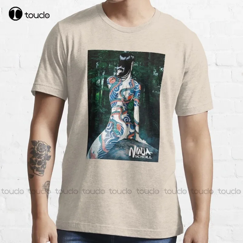 New Ninja Scroll Japanese Tattoo Girl Anime T-Shirt Men Shirt Cotton Tee Shirts Xs-5Xl Streetwear Tshirt New Popular Retro