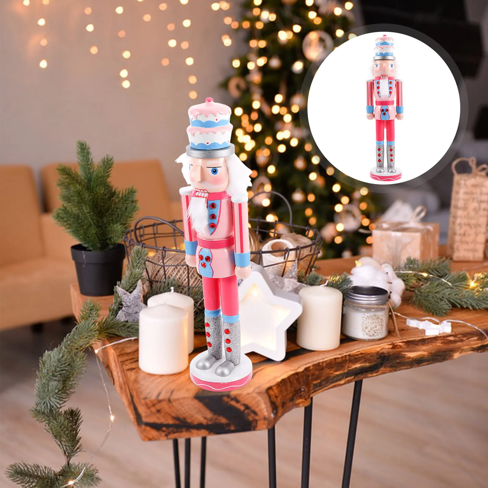 

Xmas Nutcrackers Decoration Wooden Christmas Nutcracker Puppet Holiday Home Decor Party Desktop Ornaments Craft Gift