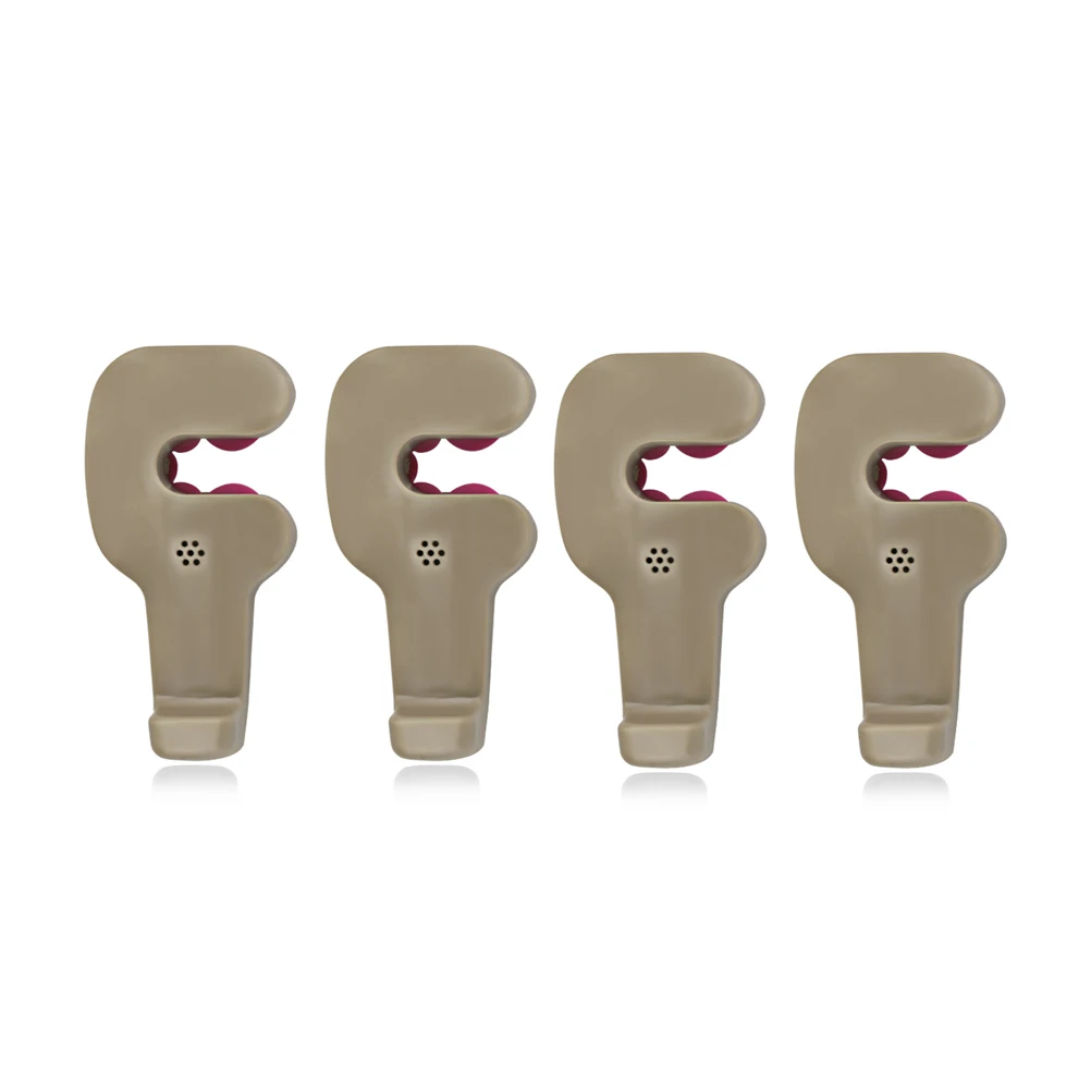 

2 Pair Universal Car Vehicle Back Seat Headrest Hanging Hanger Holder Hook for Bag Purse Clothes (Beige)
