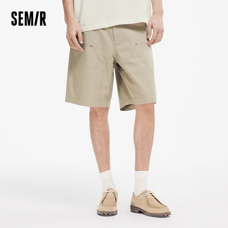 Semir ヴィンテージカーゴショーツ男性人気 2025 夏の新ルーズストレートレッグソリッドカラー多用途ボトムス