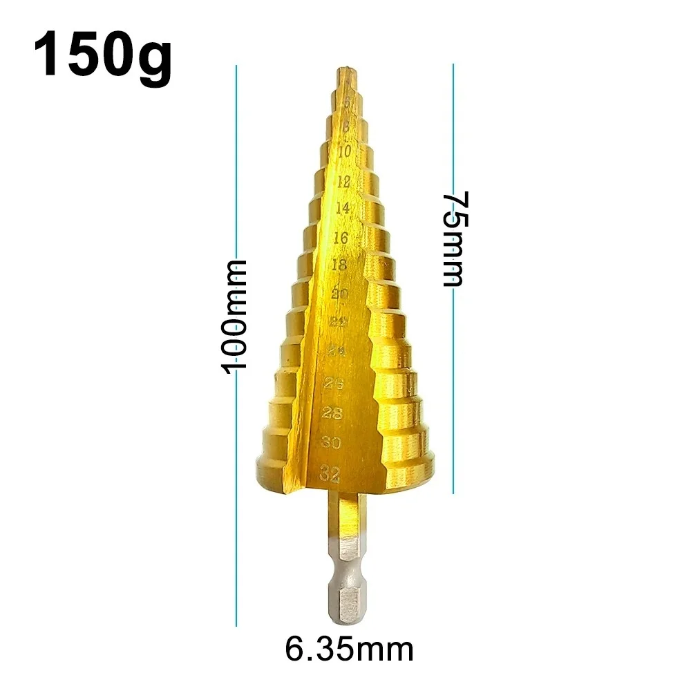 Hexagonal Handle Ladder Drill Titanium Coating Pagoda Drill Bit Set Three Piece Set Step Drill Bit High Speed Steel Wood Drill view 6