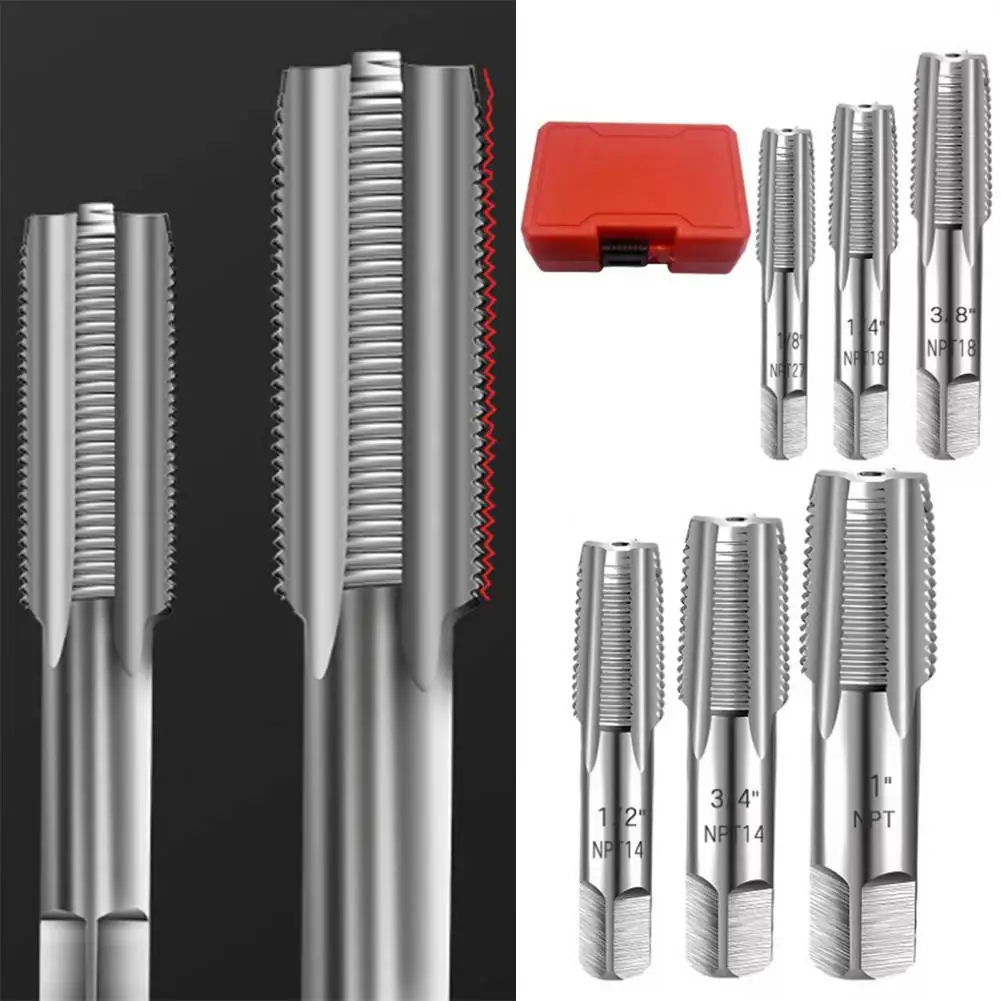 Professional 6 Piece NPT Pipe Tap Set Crafted for Clean and Accurate Threads for Various DIY and Plumbing Needs