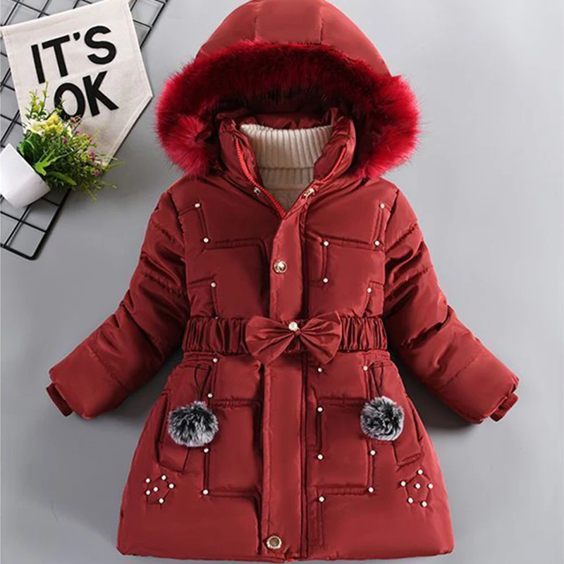 Autumn Winter Girls Jacket Keep Warm Hooded Windproof Outerwear Birthday Christmas Girls Coat 4 5 6 7 8 9 10 Years Kids Clothes