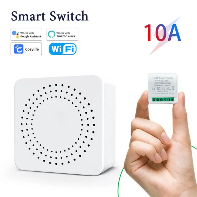 Cozylife WiFi Mini Smart Switch 10A Circuit Breaker Timer Switch App Voice Control Interrupter Support Alexa Google Home